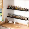 imageupsimples Floating Shelves for Wall Wall Shelves for Decor Storage Set of 6 Wall Mounted Wood Shelves for Bedroom Living Room Bathroom Kitchen 236 inch Long Picture Ledge Shelves WhiteBlack
