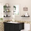 imageupsimples Floating Shelves for Wall Wall Shelves for Decor Storage Set of 6 Wall Mounted Wood Shelves for Bedroom Living Room Bathroom Kitchen 236 inch Long Picture Ledge Shelves WhiteBlack
