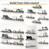 imageupsimples Floating Shelves for Wall Wall Shelves for Decor Storage Set of 6 Wall Mounted Wood Shelves for Bedroom Living Room Bathroom Kitchen 236 inch Long Picture Ledge Shelves WhiteGrey