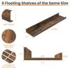 imageupsimples Floating Shelves for Wall Wall Shelves for Decor Storage Set of 6 Wall Mounted Wood Shelves for Bedroom Living Room Bathroom Kitchen 236 inch Long Picture Ledge Shelves WhiteBrown