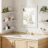 imageupsimples Floating Shelves for Wall Wall Shelves for Decor Storage Set of 6 Wall Mounted Wood Shelves for Bedroom Living Room Bathroom Kitchen 236 inch Long Picture Ledge Shelves WhiteRustic White