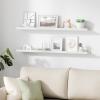imageupsimples Floating Shelves for Wall Wall Shelves for Decor Storage Set of 6 Wall Mounted Wood Shelves for Bedroom Living Room Bathroom Kitchen 236 inch Long Picture Ledge Shelves WhiteWhite