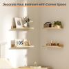 imageupsimples Floating Shelves for Wall Wall Shelves for Decor Storage Set of 6 Wall Mounted Wood Shelves for Bedroom Living Room Bathroom Kitchen 236 inch Long Picture Ledge Shelves WhiteNatural
