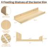imageupsimples Floating Shelves for Wall Wall Shelves for Decor Storage Set of 6 Wall Mounted Wood Shelves for Bedroom Living Room Bathroom Kitchen 236 inch Long Picture Ledge Shelves WhiteNatural