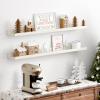 imageupsimples Floating Shelves for Wall Wall Shelves for Decor Storage Set of 6 Wall Mounted Wood Shelves for Bedroom Living Room Bathroom Kitchen 236 inch Long Picture Ledge Shelves WhiteWhite