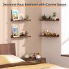 imageupsimples Floating Shelves for Wall Wall Shelves for Decor Storage Set of 6 Wall Mounted Wood Shelves for Bedroom Living Room Bathroom Kitchen 236 inch Long Picture Ledge Shelves WhiteBrown