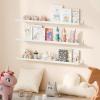 imageupsimples Floating Shelves for Wall Wall Shelves for Decor Storage Set of 6 Wall Mounted Wood Shelves for Bedroom Living Room Bathroom Kitchen 236 inch Long Picture Ledge Shelves WhiteWhite