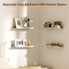imageupsimples Floating Shelves for Wall Wall Shelves for Decor Storage Set of 6 Wall Mounted Wood Shelves for Bedroom Living Room Bathroom Kitchen 236 inch Long Picture Ledge Shelves WhiteRustic White