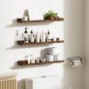 imageupsimples Floating Shelves for Wall Wall Shelves for Decor Storage Set of 6 Wall Mounted Wood Shelves for Bedroom Living Room Bathroom Kitchen 236 inch Long Picture Ledge Shelves WhiteBrown