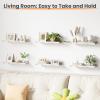 imageupsimples Floating Shelves for Wall Wall Shelves for Decor Storage Set of 6 Wall Mounted Wood Shelves for Bedroom Living Room Bathroom Kitchen 236 inch Long Picture Ledge Shelves WhiteRustic White
