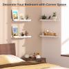 imageupsimples Floating Shelves for Wall Wall Shelves for Decor Storage Set of 6 Wall Mounted Wood Shelves for Bedroom Living Room Bathroom Kitchen 236 inch Long Picture Ledge Shelves WhiteWhite