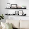 imageupsimples Floating Shelves for Wall Wall Shelves for Decor Storage Set of 6 Wall Mounted Wood Shelves for Bedroom Living Room Bathroom Kitchen 236 inch Long Picture Ledge Shelves WhiteBlack