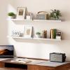 imageupsimples Floating Shelves for Wall Wall Shelves for Decor Storage Set of 6 Wall Mounted Wood Shelves for Bedroom Living Room Bathroom Kitchen 236 inch Long Picture Ledge Shelves WhiteWhite