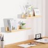 imageUpsimples Home Floating Shelves for Wall Dcor Storage Wall Shelves Set of 5 Small Picture Ledge Farmhouse Shelves Wall Mounted Wood Shelves for Living Room Bedroom Bathroom Kitchen Natural
