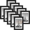 imageupsimples 8x8 Picture Frame Set of 10 Display Pictures 5x5 with Mat or 8x10 Without Multi Photo Frames Collage for Wall or Tabletop Display BlackBlack