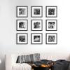 imageupsimples 8x8 Picture Frame Set of 10 Display Pictures 5x5 with Mat or 8x10 Without Multi Photo Frames Collage for Wall or Tabletop Display BlackBlack