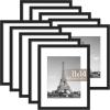 imageupsimples 8x8 Picture Frame Set of 10 Display Pictures 5x5 with Mat or 8x10 Without Multi Photo Frames Collage for Wall or Tabletop Display BlackBlack