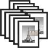 imageupsimples 8x8 Picture Frame Set of 10 Display Pictures 5x5 with Mat or 8x10 Without Multi Photo Frames Collage for Wall or Tabletop Display BlackBlack