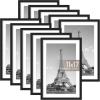 imageupsimples 8x8 Picture Frame Set of 10 Display Pictures 5x5 with Mat or 8x10 Without Multi Photo Frames Collage for Wall or Tabletop Display BlackBlack