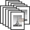 imageupsimples 8x8 Picture Frame Set of 10 Display Pictures 5x5 with Mat or 8x10 Without Multi Photo Frames Collage for Wall or Tabletop Display BlackBlack