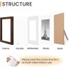 imageupsimples 8x8 Picture Frame Set of 10 Display Pictures 5x5 with Mat or 8x10 Without Multi Photo Frames Collage for Wall or Tabletop Display BlackBrown