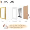 imageupsimples 8x8 Picture Frame Set of 10 Display Pictures 5x5 with Mat or 8x10 Without Multi Photo Frames Collage for Wall or Tabletop Display BlackGold