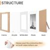 imageupsimples 8x8 Picture Frame Set of 10 Display Pictures 5x5 with Mat or 8x10 Without Multi Photo Frames Collage for Wall or Tabletop Display BlackNatural