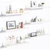 imageupsimples Floating Shelves for Wall Wall Shelves for Decor Storage Set of 6 Wall Mounted Wood Shelves for Bedroom Living Room Bathroom Kitchen 355 inch Long Picture Ledge Shelves PinkWhite