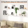 imageupsimples Floating Shelves for Wall Wall Shelves for Decor Storage Set of 6 Wall Mounted Wood Shelves for Bedroom Living Room Bathroom Kitchen 355 inch Long Picture Ledge Shelves PinkWhite