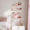 imageupsimples Floating Shelves for Wall Wall Shelves for Decor Storage Set of 6 Wall Mounted Wood Shelves for Bedroom Living Room Bathroom Kitchen 355 inch Long Picture Ledge Shelves PinkPink