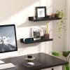 imageupsimples Floating Shelves for Wall Wall Shelves for Decor Storage Set of 6 Wall Mounted Wood Shelves for Bedroom Living Room Bathroom Kitchen 355 inch Long Picture Ledge Shelves PinkBlack