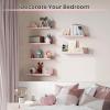 imageupsimples Floating Shelves for Wall Wall Shelves for Decor Storage Set of 6 Wall Mounted Wood Shelves for Bedroom Living Room Bathroom Kitchen 355 inch Long Picture Ledge Shelves PinkPink