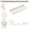imageupsimples Floating Shelves for Wall Wall Shelves for Decor Storage Set of 6 Wall Mounted Wood Shelves for Bedroom Living Room Bathroom Kitchen 355 inch Long Picture Ledge Shelves PinkWhite