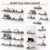 imageupsimples Floating Shelves for Wall Wall Shelves for Decor Storage Set of 6 Wall Mounted Wood Shelves for Bedroom Living Room Bathroom Kitchen 355 inch Long Picture Ledge Shelves PinkGrey