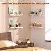 imageupsimples Floating Shelves for Wall Wall Shelves for Decor Storage Set of 6 Wall Mounted Wood Shelves for Bedroom Living Room Bathroom Kitchen 355 inch Long Picture Ledge Shelves PinkWhite