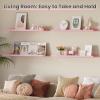 imageupsimples Floating Shelves for Wall Wall Shelves for Decor Storage Set of 6 Wall Mounted Wood Shelves for Bedroom Living Room Bathroom Kitchen 355 inch Long Picture Ledge Shelves PinkPink