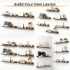 imageupsimples Floating Shelves for Wall Wall Shelves for Decor Storage Set of 6 Wall Mounted Wood Shelves for Bedroom Living Room Bathroom Kitchen 355 inch Long Picture Ledge Shelves PinkBrown