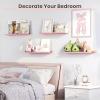 imageupsimples Floating Shelves for Wall Wall Shelves for Decor Storage Set of 6 Wall Mounted Wood Shelves for Bedroom Living Room Bathroom Kitchen 355 inch Long Picture Ledge Shelves PinkPink