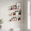 imageupsimples Floating Shelves for Wall Wall Shelves for Decor Storage Set of 6 Wall Mounted Wood Shelves for Bedroom Living Room Bathroom Kitchen 355 inch Long Picture Ledge Shelves PinkPink