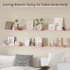 imageupsimples Floating Shelves for Wall Wall Shelves for Decor Storage Set of 6 Wall Mounted Wood Shelves for Bedroom Living Room Bathroom Kitchen 355 inch Long Picture Ledge Shelves PinkPink