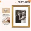 imageupsimples 4x6 Picture Frame Gold Frames Display 35x5 with Mat or 4 x 6 Without for Wall or Tabletop Decor 1pack11x14