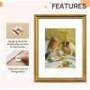 imageupsimples 4x6 Picture Frame Gold Frames Display 35x5 with Mat or 4 x 6 Without for Wall or Tabletop Decor 1pack12x16