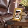 imageupsimples 4x6 Picture Frame Gold Frames Display 35x5 with Mat or 4 x 6 Without for Wall or Tabletop Decor 1pack4x6