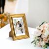 imageupsimples 4x6 Picture Frame Gold Frames Display 35x5 with Mat or 4 x 6 Without for Wall or Tabletop Decor 1pack4x6