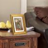 imageupsimples 4x6 Picture Frame Gold Frames Display 35x5 with Mat or 4 x 6 Without for Wall or Tabletop Decor 1pack5x7