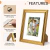 imageupsimples 4x6 Picture Frame Gold Frames Display 35x5 with Mat or 4 x 6 Without for Wall or Tabletop Decor 1pack8x10