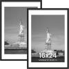 imageENJOYBASICS 18x24 Picture Frame Display Poster 16x20 with Mat or 18 x 24 Without Wall Gallery Photo Frames Natural 2 PackBlack