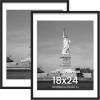 imageENJOYBASICS 18x24 Picture Frame Display Poster 16x20 with Mat or 18 x 24 Without Wall Gallery Photo Frames Natural 2 PackBlack
