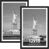 imageENJOYBASICS 18x24 Picture Frame Display Poster 16x20 with Mat or 18 x 24 Without Wall Gallery Photo Frames Natural 2 PackBlack