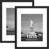 imageENJOYBASICS 18x24 Picture Frame Display Poster 16x20 with Mat or 18 x 24 Without Wall Gallery Photo Frames Natural 2 PackBlack
